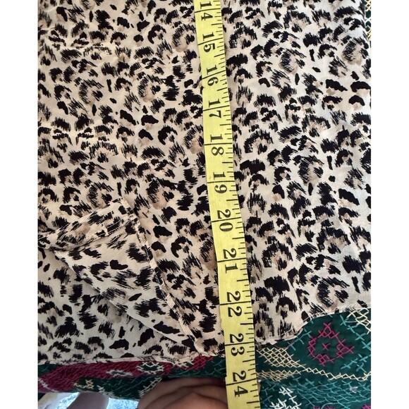 REBECCA TAYLOR $325 Leopard Cheetah 100% Silk Blouse XS Career Old Money Flowy - Picture 12 of 13
